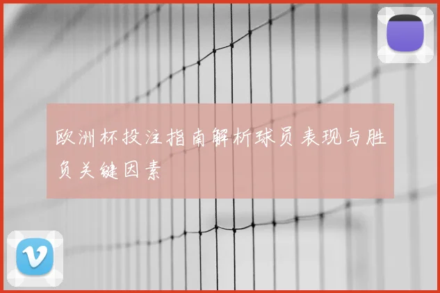 欧洲杯投注指南解析球员表现与胜负关键因素